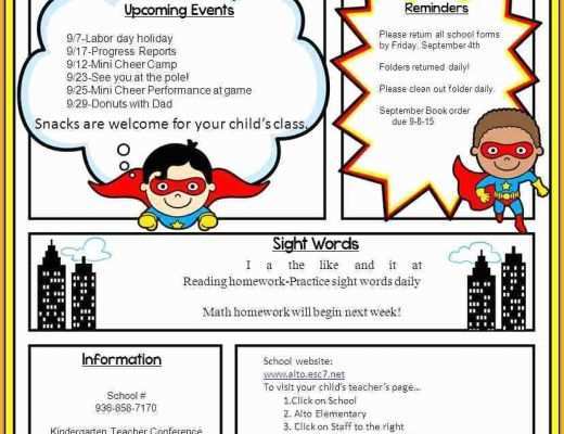 Free School Newsletter Templates Of Elementary Classroom Newsletter Templates Free Templates