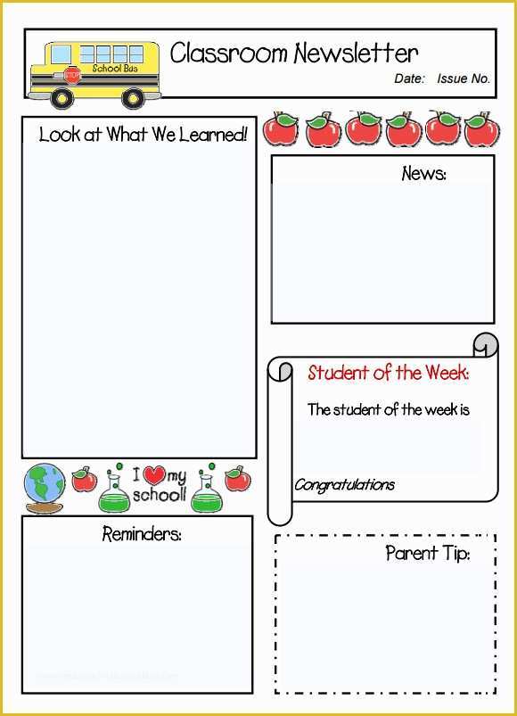 Free School Newsletter Templates Of Free Program Teacher Newsletter Template