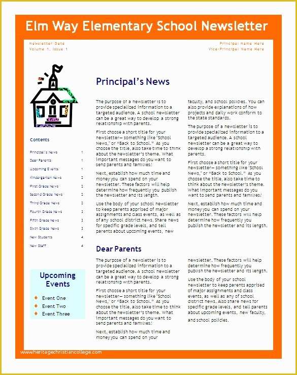 Free School Newsletter Templates Of School Newsletter Templates