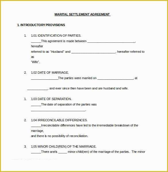 Free Separation Agreement Template Of 12 Divorce Agreement Templates Pdf Doc