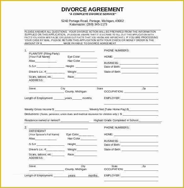 Free Separation Agreement Template Of 12 Divorce Agreement Templates Pdf Doc