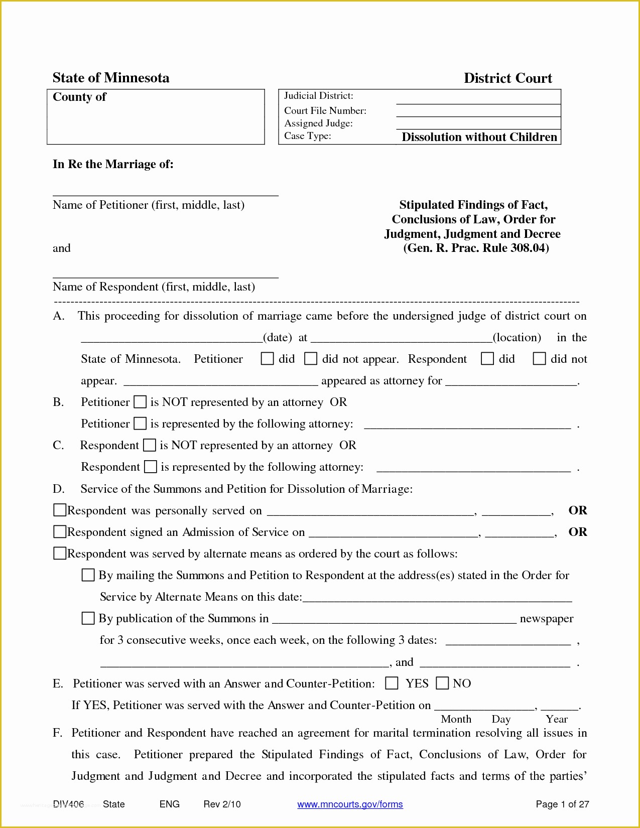 Free Separation Agreement Template Of Marriage Separation Agreement form