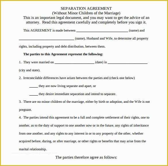 Free Separation Agreement Template Of Separation Agreement Template 8 Download Free Documents