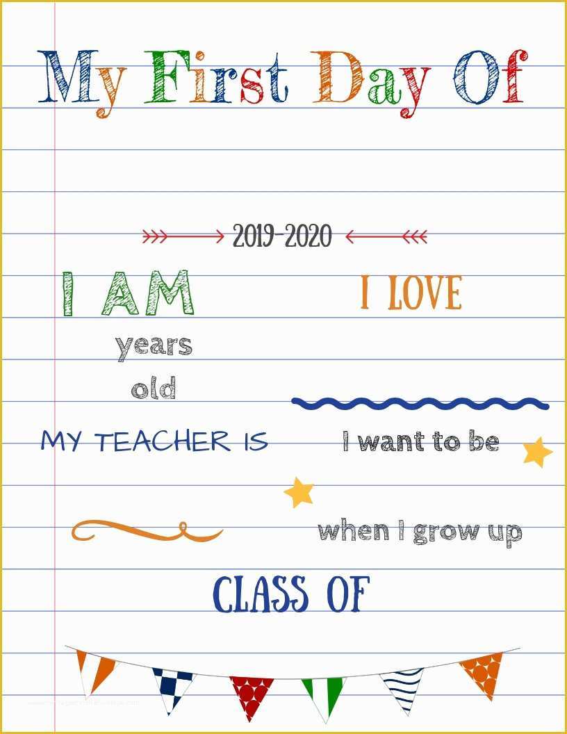 Free Sign Templates Of Editable First Day Of School Signs to Edit and