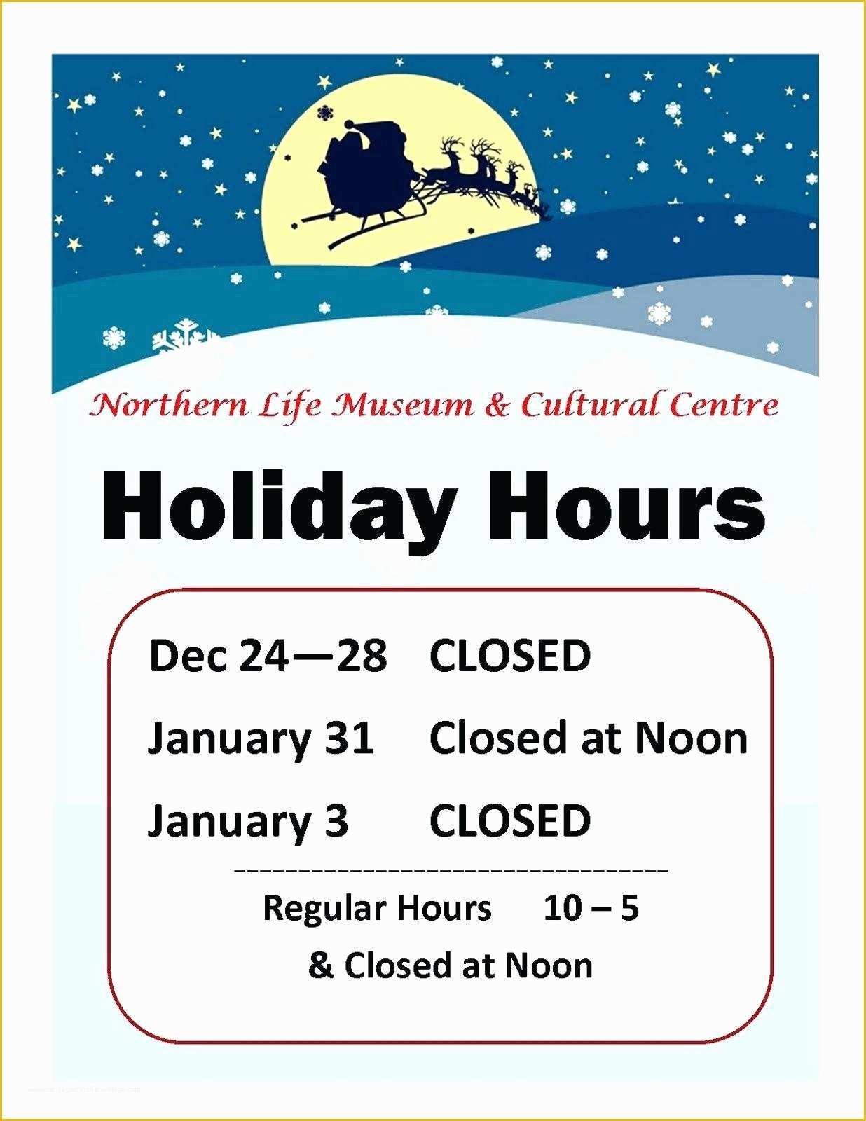 Free Sign Templates Of Sample Holiday Hours Sign