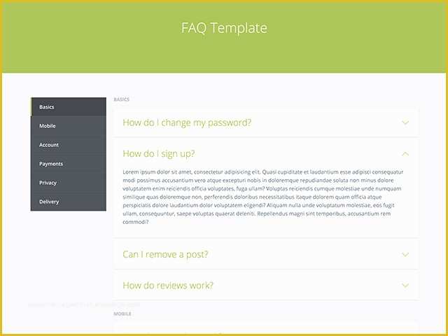 Free Simple HTML Templates Of Faq Template HTML Freebiesbug