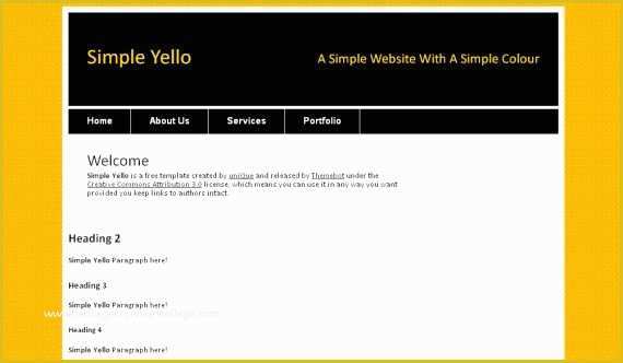 Free Simple HTML Website Templates Of Free Wordpress and Cms Templates Simple Black Yellow