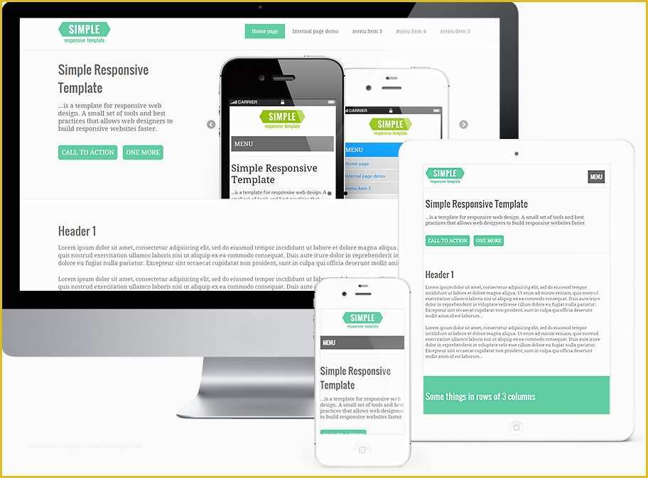 Free Simple HTML Website Templates Of Simple Responsive Template Template for Responsive Web