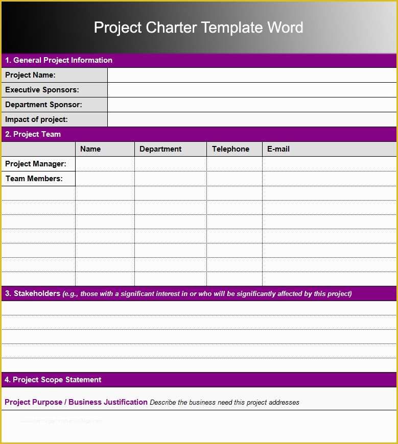 Free Simple Project Management Templates Of 8 Project Charter Templates Free Word Pdf Excel formats