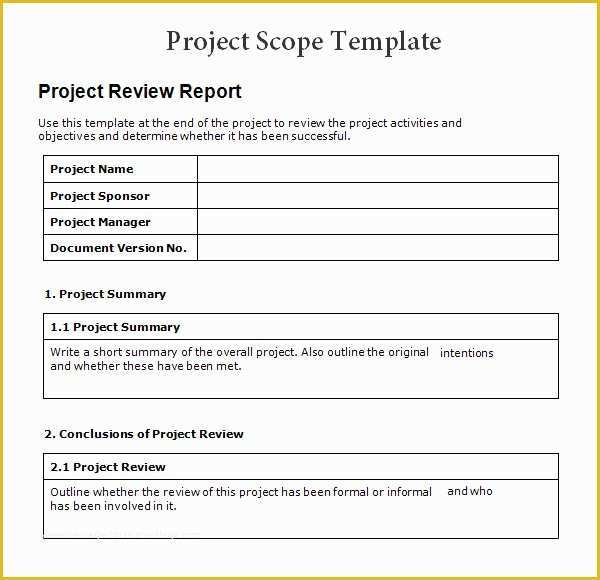 Free Simple Project Management Templates Of 8 Sample Project Scope Templates – Pdf Word