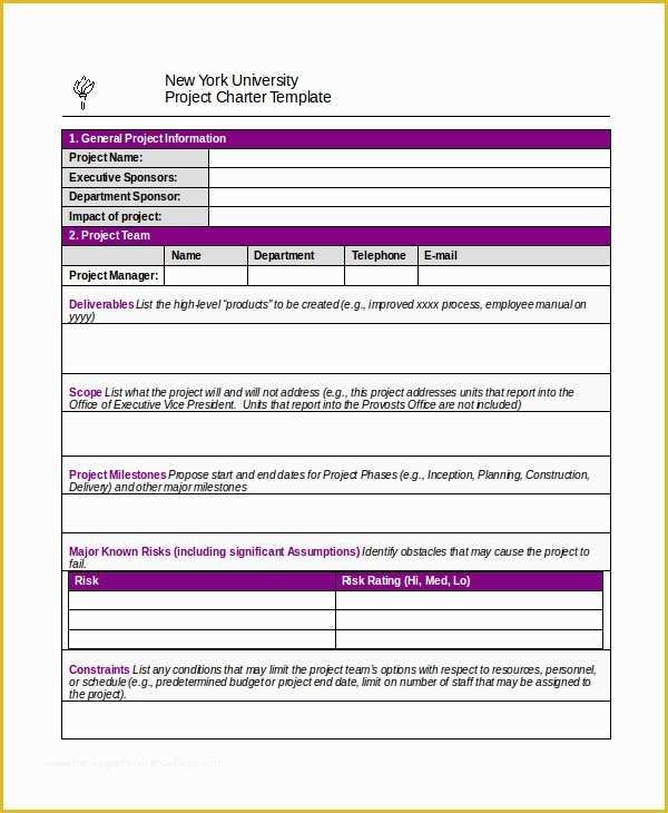 Free Simple Project Management Templates Of Project Charter Template 10 Free Word Pdf Documents