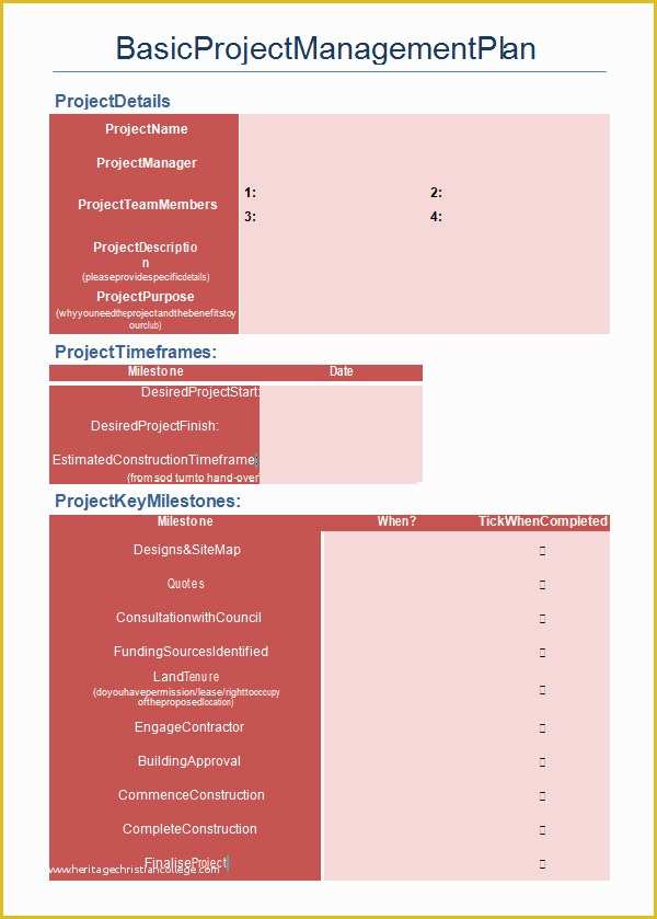 Free Simple Project Management Templates Of Project Management Template 12 Download Free Documents
