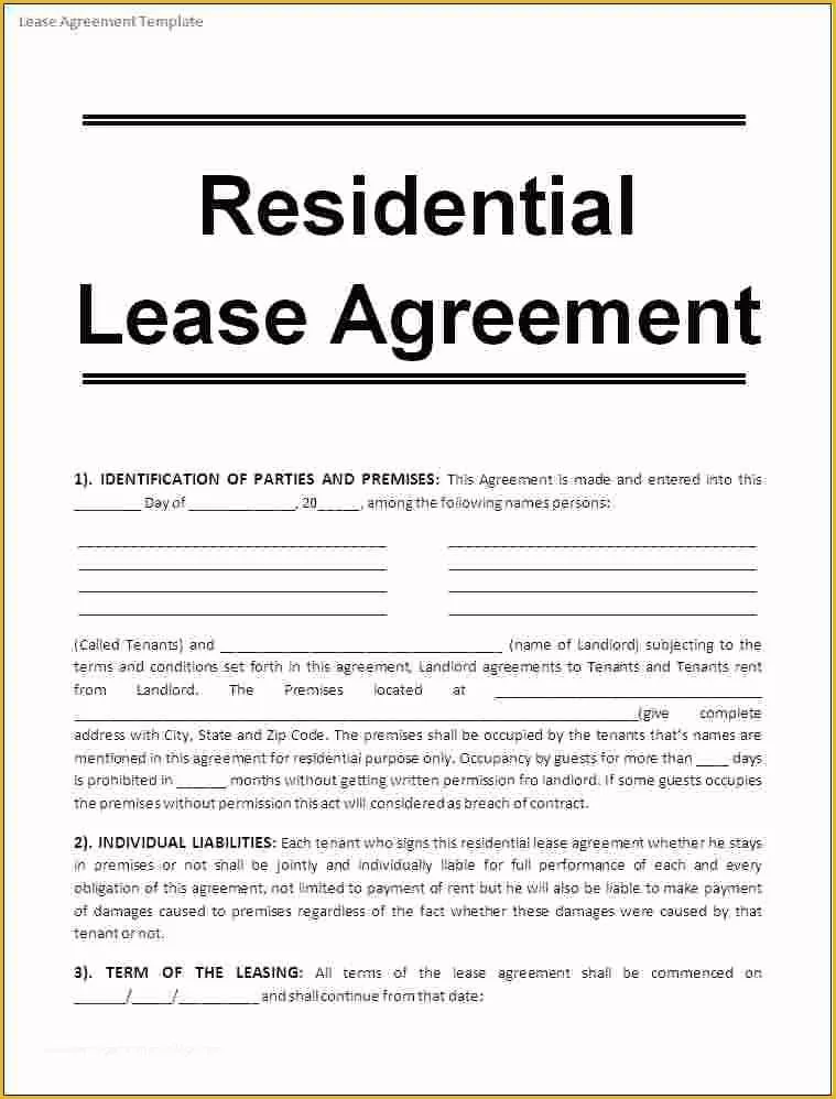 Free Simple Rental Agreement Template Of 7 Lease Agreement Templates