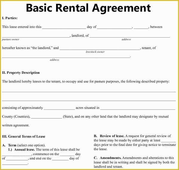 Free Simple Rental Agreement Template Of Basic Lease Agreement