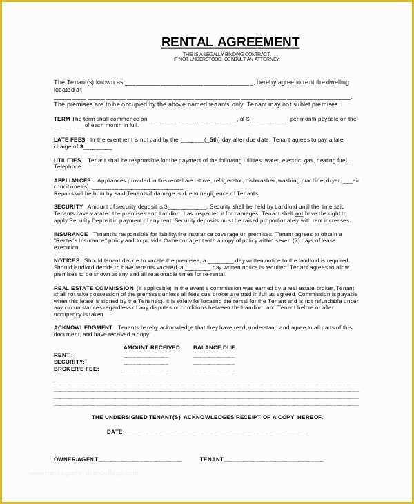 Free Simple Rental Agreement Template Of Simple Rental Agreement 33 Examples In Pdf Word