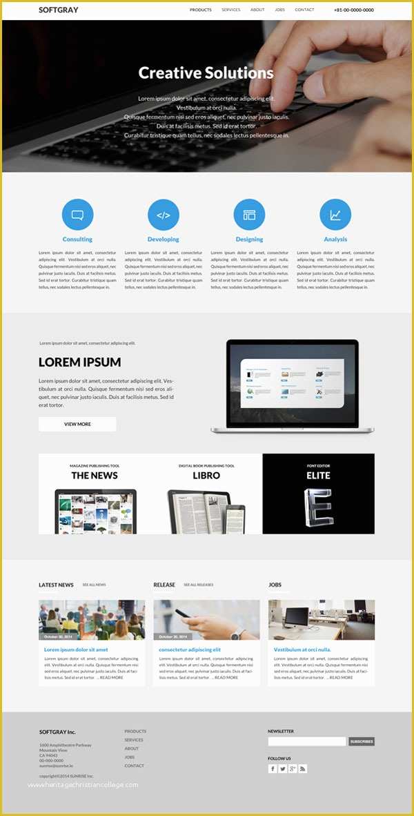 Free Simple Website Templates Of Free softgray Simple Psd Website Template Vector area