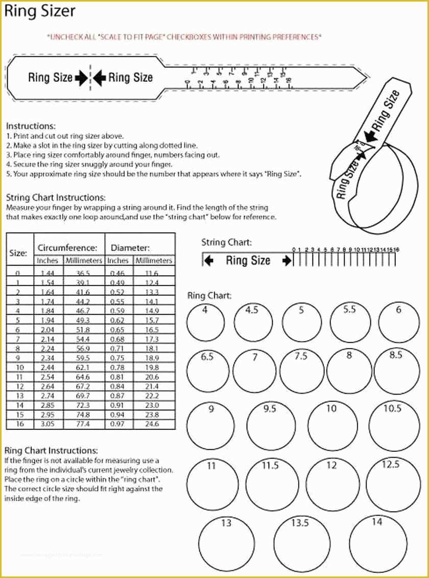 Free Size Chart Template Of 10 Awesome Printable Ring Size Chart