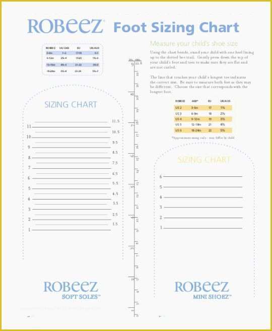 Free Size Chart Template Of 39 Resource Kids Shoe Size Template Printable