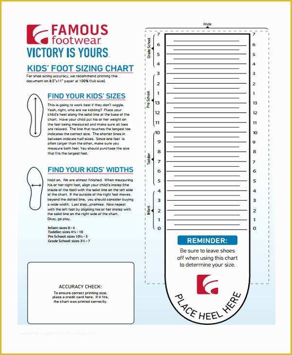 Free Size Chart Template Of 9 Kids Chart Templates ...