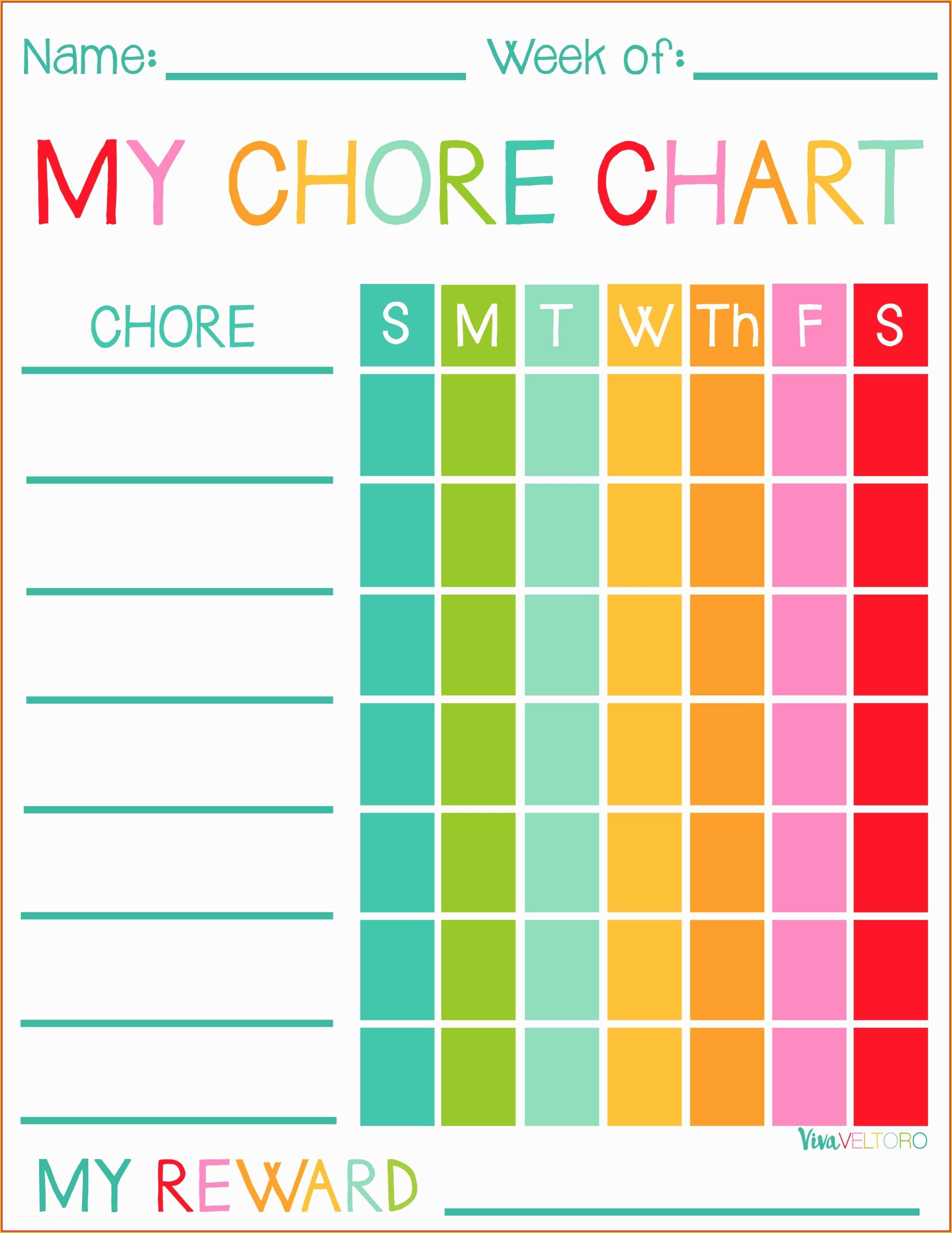 Free Size Chart Template Of Free Printable Chore Chart Templates
