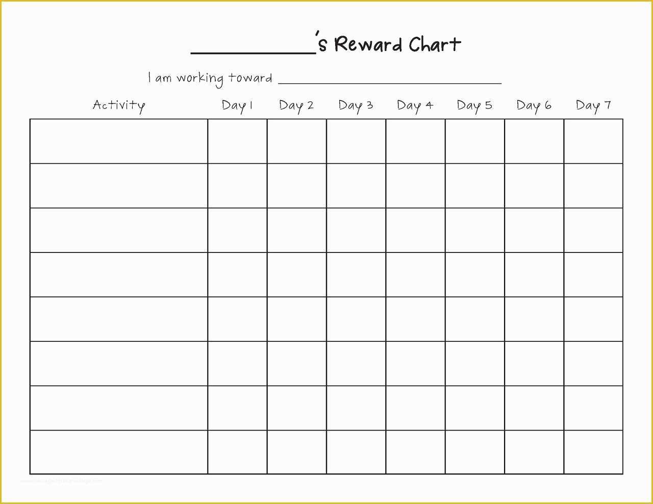 Free Size Chart Template Of Printable Reward Chart Template