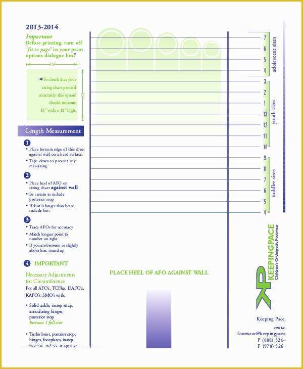 Free Size Chart Template Of Printable Shoe Size Chart 9 Free Pdf Documents Download