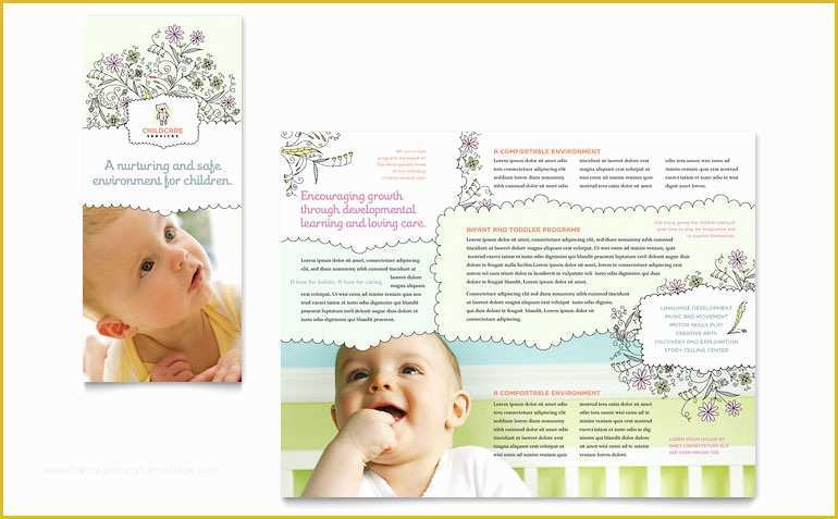 Free Skin Care Brochure Templates Of Babysitting & Daycare Tri Fold Brochure Template Word