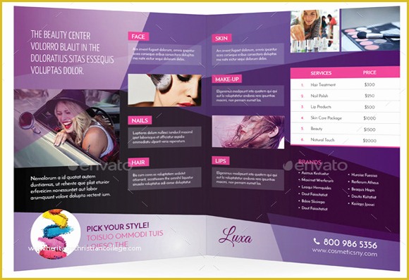 Free Skin Care Brochure Templates Of Makeup Brochure