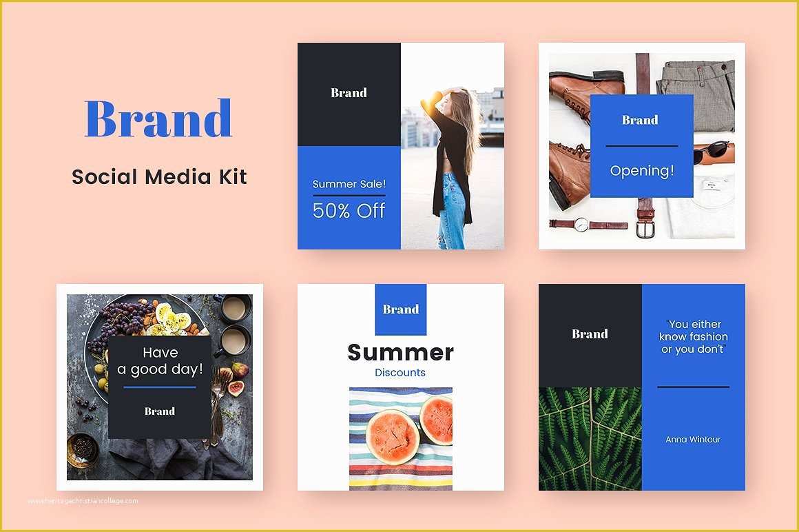 Free social Media Design Templates Of Brand social Media Kit Instagram Templates Creative Market