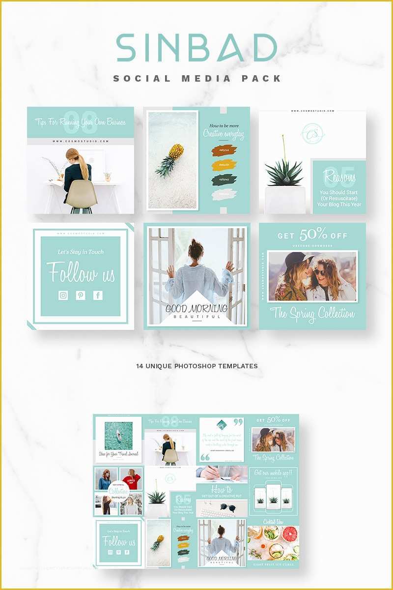 Free social Media Design Templates Of Sinbad social Media Pack social Media