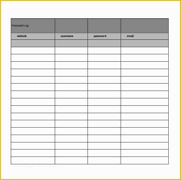 Free Spreadsheet Template Of 9 Sample Password Spreadsheet Templates Pdf Doc Excel