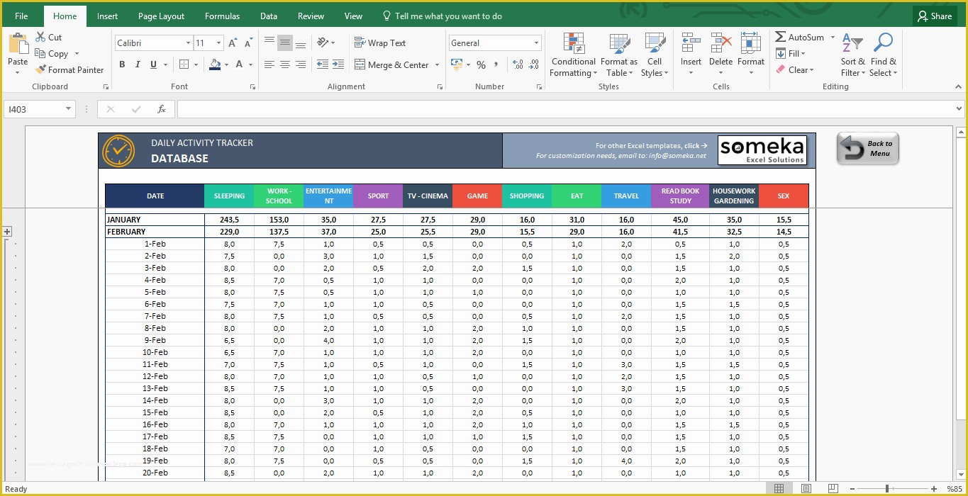 Free Spreadsheet Template Of Activity Tracker Printable Excel Template for Personal Plans