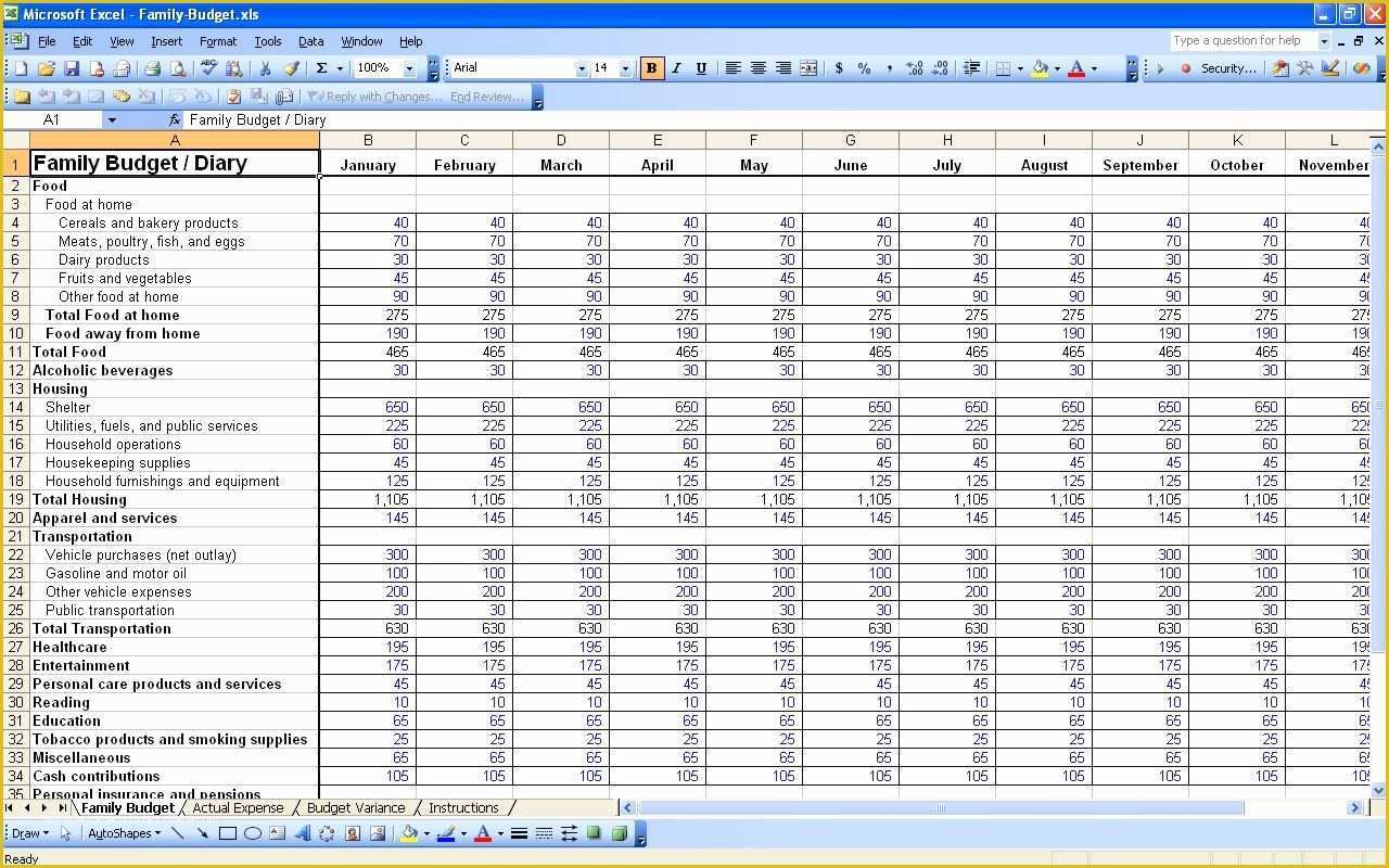 Free Spreadsheet Template Of Family Bud Templates 15 Free Personal Bud