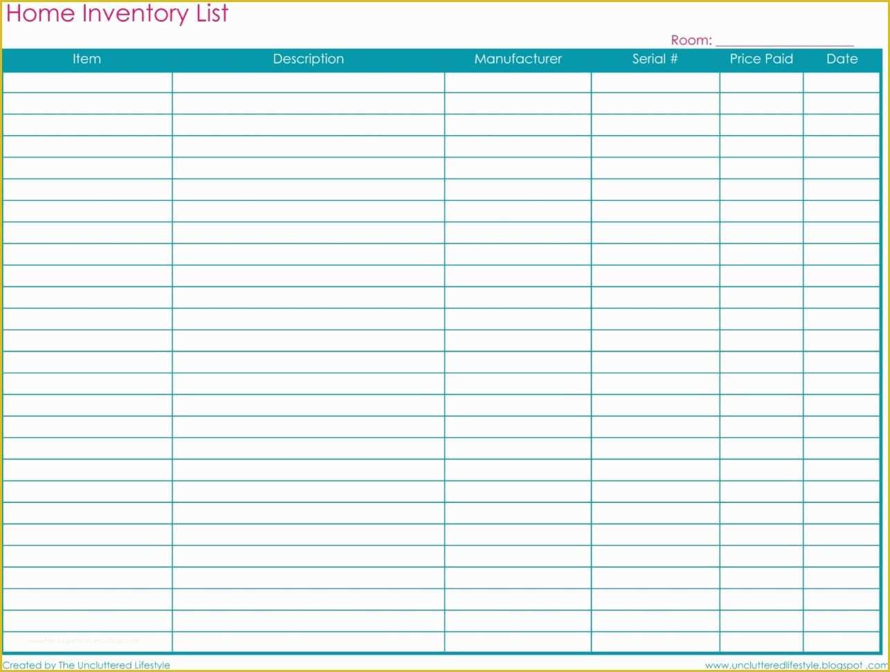 Free Spreadsheet Template Of Free Printable Inventory Sheets Spreadsheet Templates