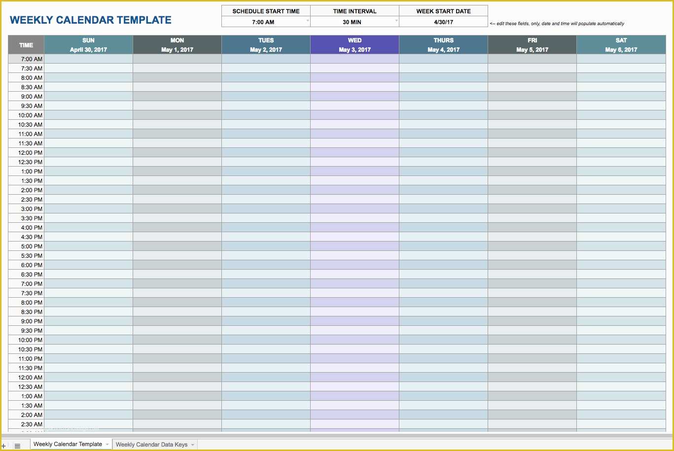 Free Spreadsheet Template Of Weekly Schedule Template Google Docs
