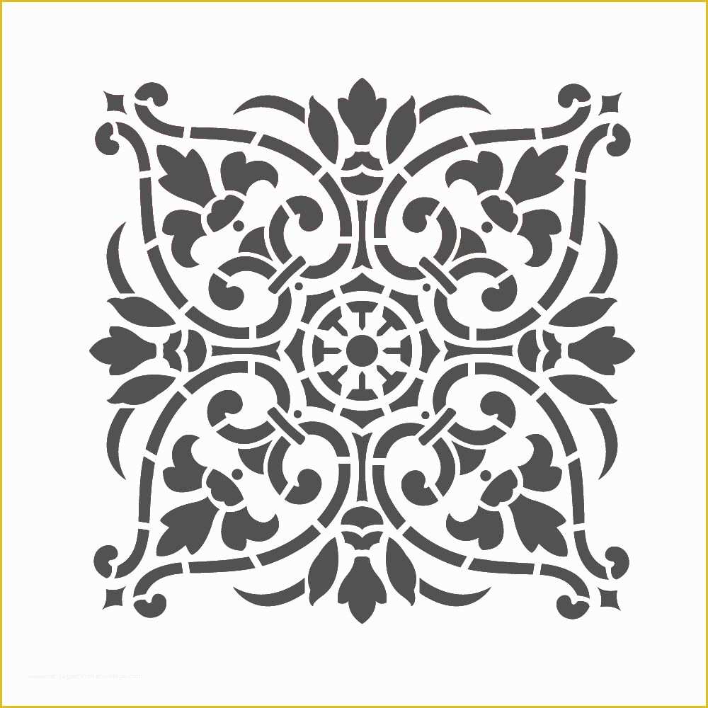 Free Stencil Templates Of Large Wall Stencils Damask Stencil Diy Reusable Pattern