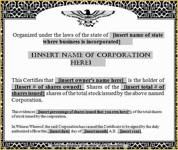 Free Stock Certificate Template Microsoft Word Of 21 Stock Certificate Templates Psd Vector Eps