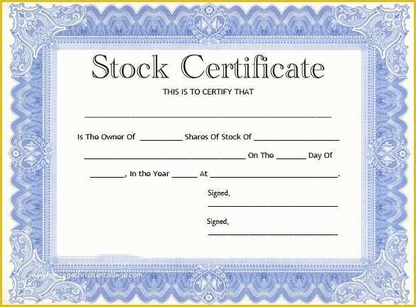 Free Stock Certificate Template Microsoft Word Of 21 Stock Certificate Templates Word Psd Ai Publisher