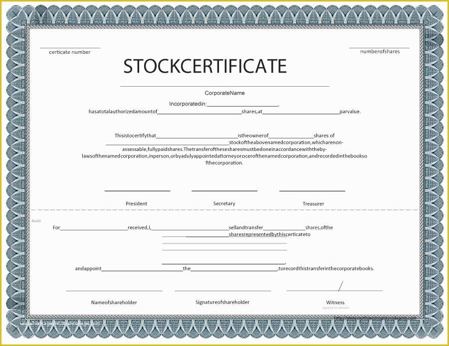 Free Stock Certificate Template Microsoft Word Of 40 Free Stock Certificate Templates Word Pdf