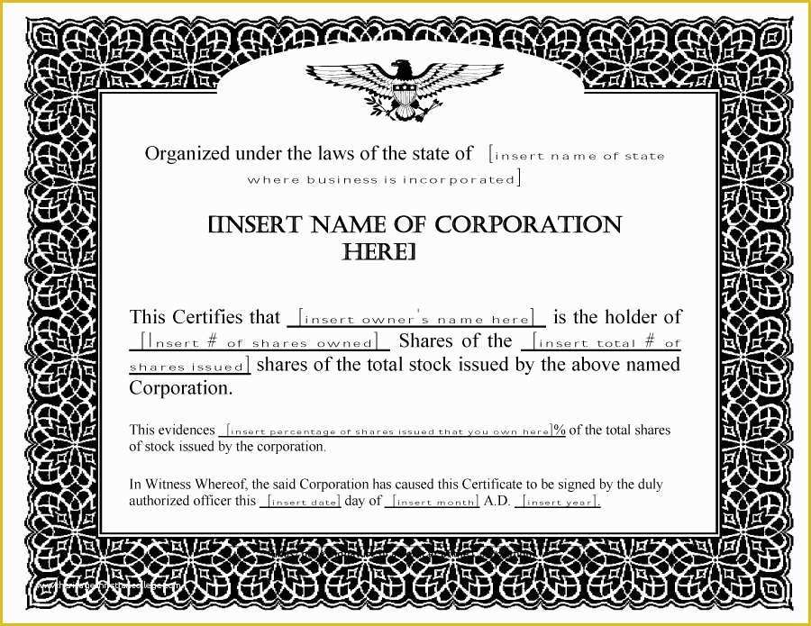 Free Stock Certificate Template Microsoft Word Of 41 Free Stock Certificate Templates Word Pdf Free