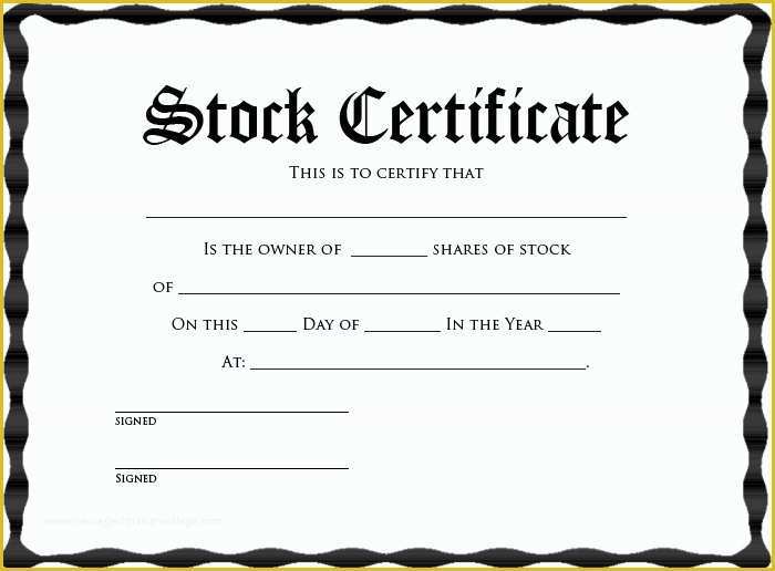 Free Stock Certificate Template Microsoft Word Of 42 Stock Certificate Templates Free Word Pdf Excel formats