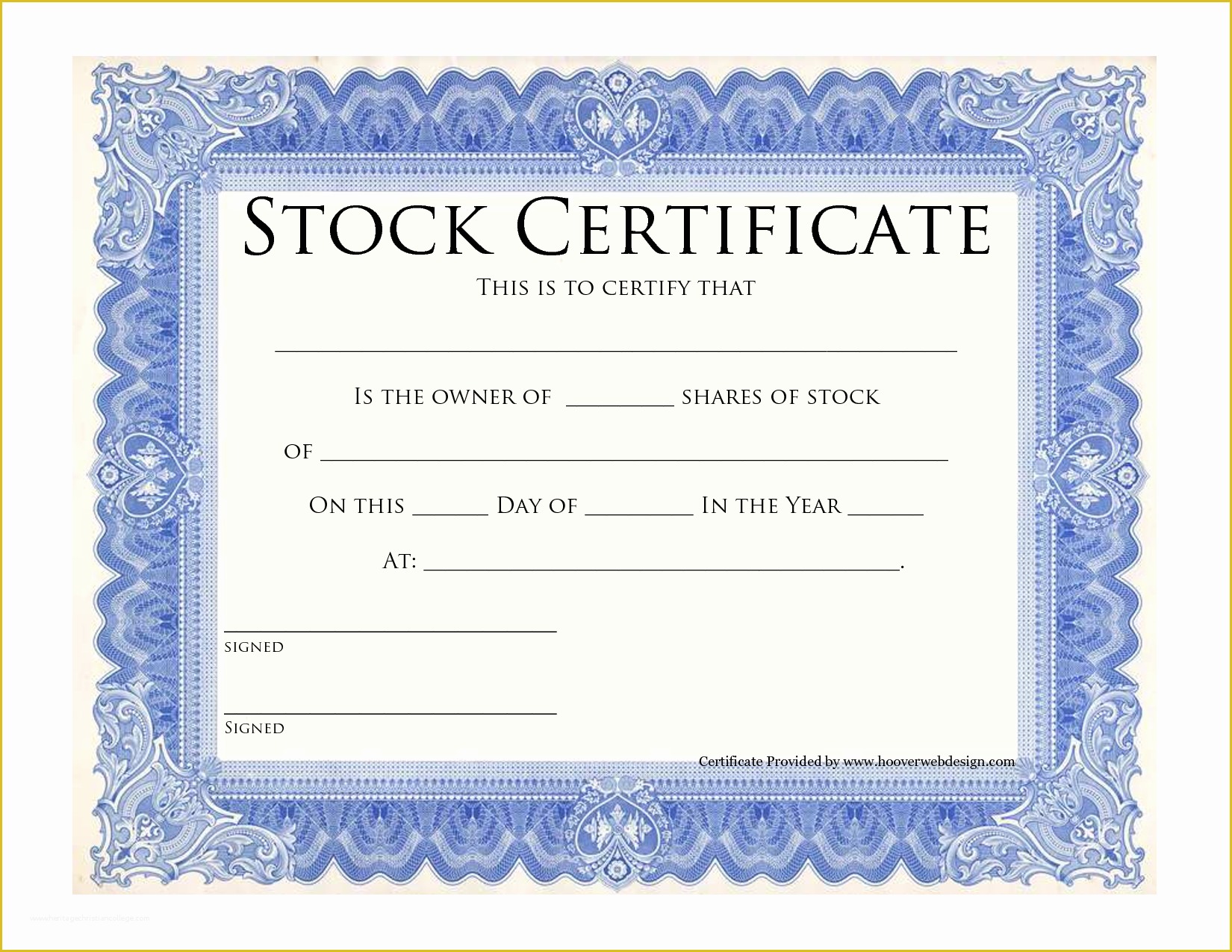 Free Stock Certificate Template Microsoft Word Of Certificate Template Doc