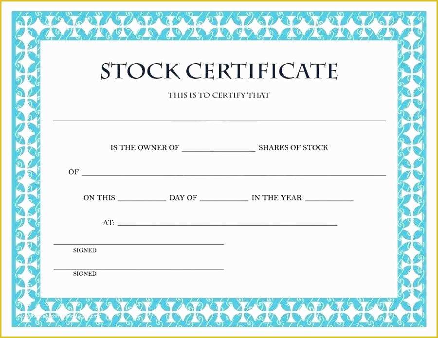 Free Stock Certificate Template Microsoft Word Of Certificate Template Word Download Corporate Stock