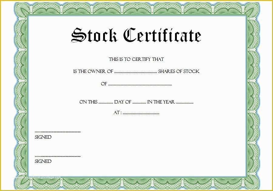 Free Stock Certificate Template Microsoft Word Of Editable Stock Certificate Template 10 Best Ideas Free