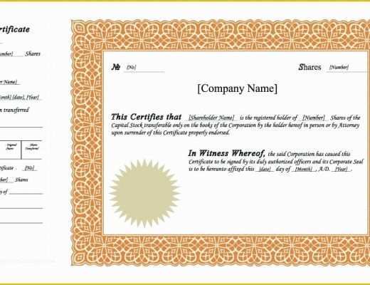 Free Stock Certificate Template Microsoft Word Of Free Stock Certificate Templates Word Template Lab Free