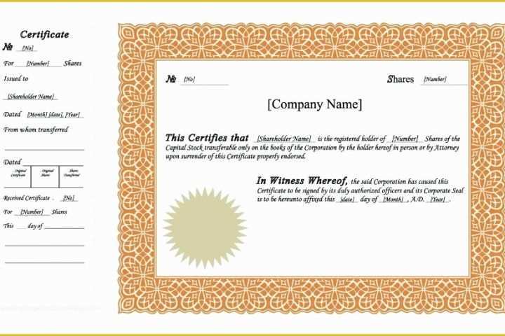 Free Stock Certificate Template Microsoft Word Of Free Stock Certificate Templates Word Template Lab Free