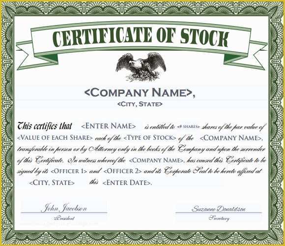 Free Stock Certificate Template Microsoft Word Of Stock Certificate Template