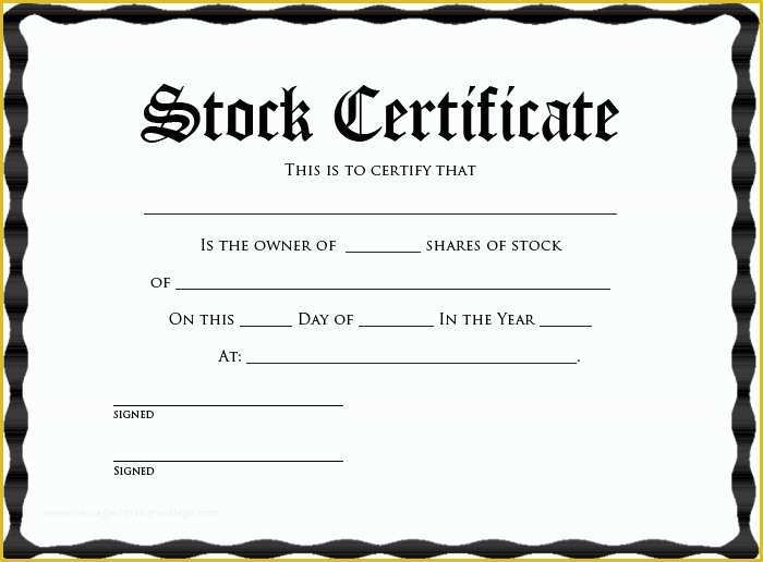 Free Stock Certificate Template Of 21 Stock Certificate Templates Word Psd Ai Publisher