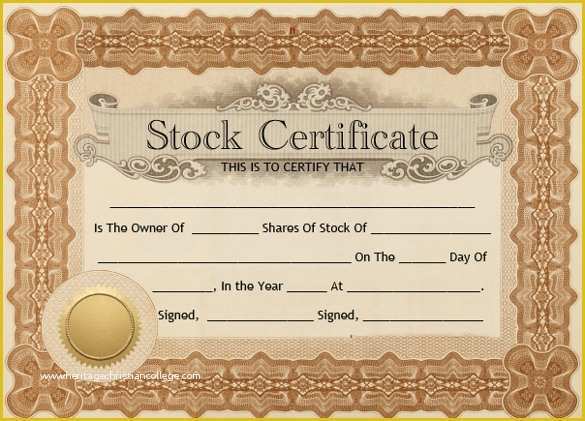 Free Stock Certificate Template Of 21 Stock Certificate Templates Word Psd Ai Publisher