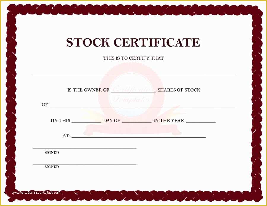 Free Stock Certificate Template Of 41 Free Stock Certificate Templates Word Pdf Free